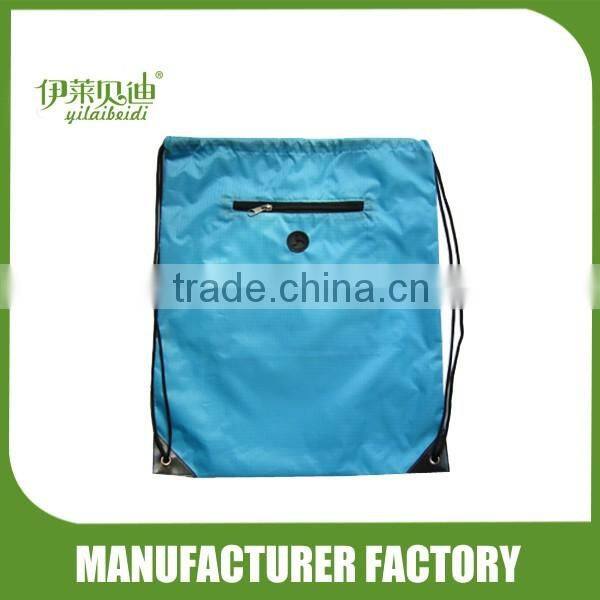 Drawstring bag with zipper