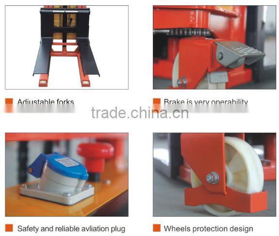 Semi-electric hydraulic stacker-- Semi-power forklift stacker-- Electrical lifting and muanl push--Heavy duty stacker SPN20
