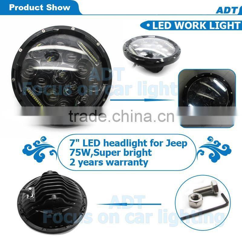Standard 7'' 75w jeep led headlight with turn signal function