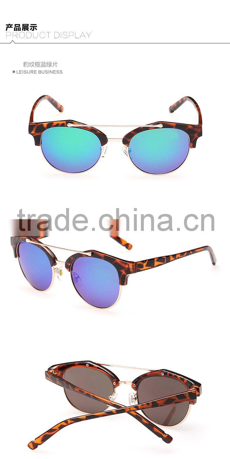 New product Half frame color film sunglasses Retro sunglasses
