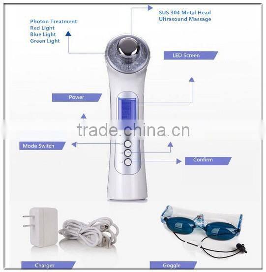 Multi Functional Beauty Equipment 5 in 1 facial ultrasonic cleaner sonic facial brush ultrasonic cleaner