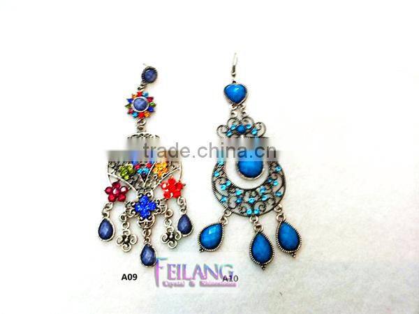 Exaggerated Fashion Alloy Earrings Gemstone Earrings