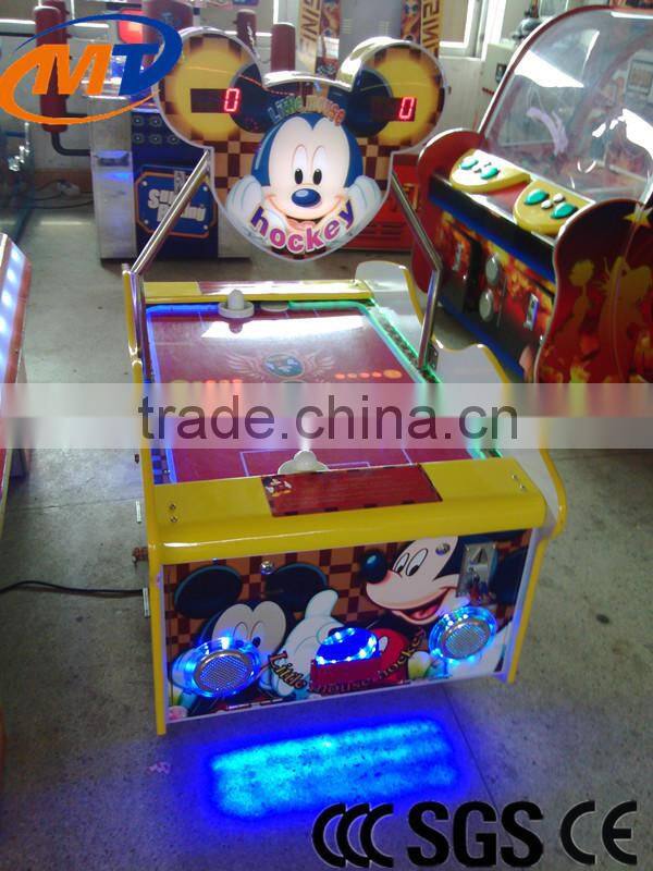 Elephant CE Approved coin operated air hockey table game machine with LED lights for amusement park