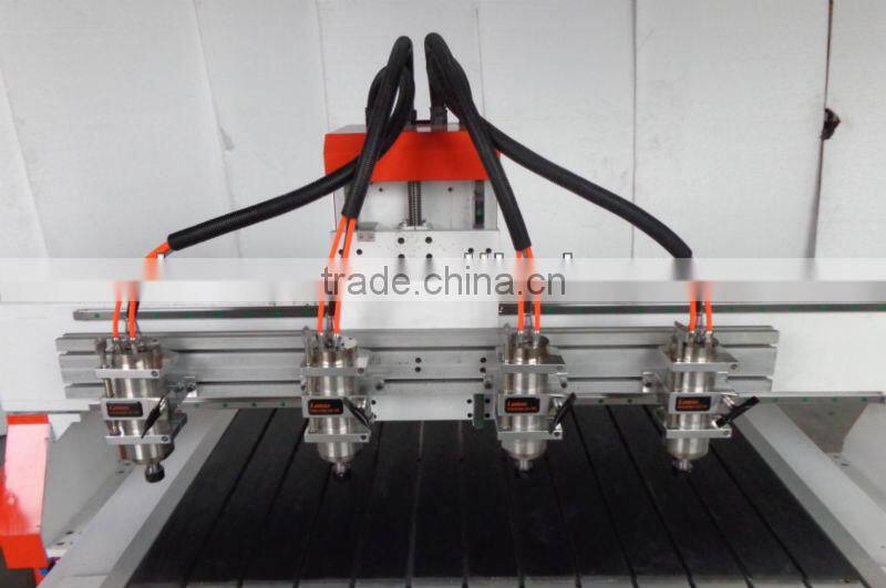 4 Spindles 4 Axis CNC Router With Moving Table Original 4 Axis NcStudio Controlling 1300*130mm ZK-1313-4