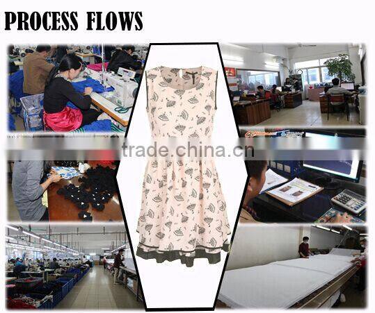 2015 Sleeveless pleated Chiffon Lady Blouse