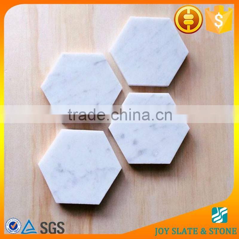 Chinese marble hexagon beach coaster/baby play mat/beverage coaster