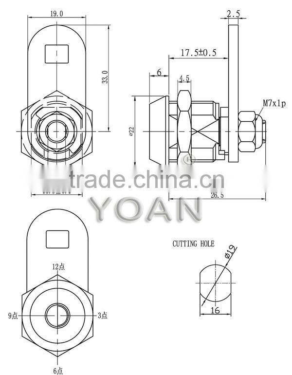 Tubular mortise cam lock with high security