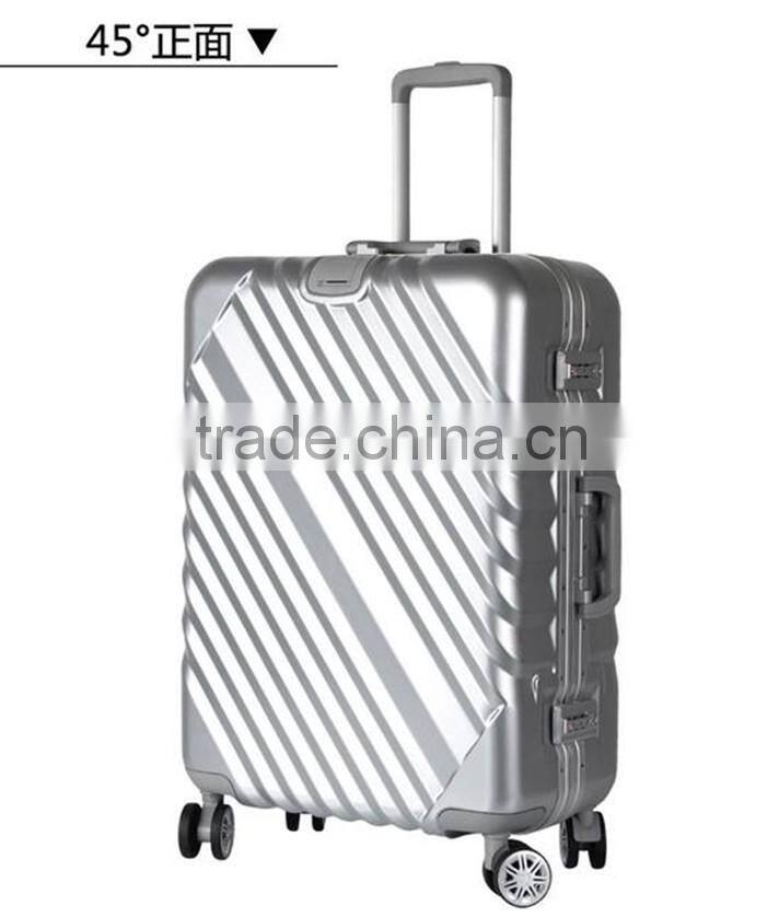 2016 Fashion ABS and PC Aluminum Frame Hard luggage China Factory Trolley Case Travel luggage bag trolley case travelling bag