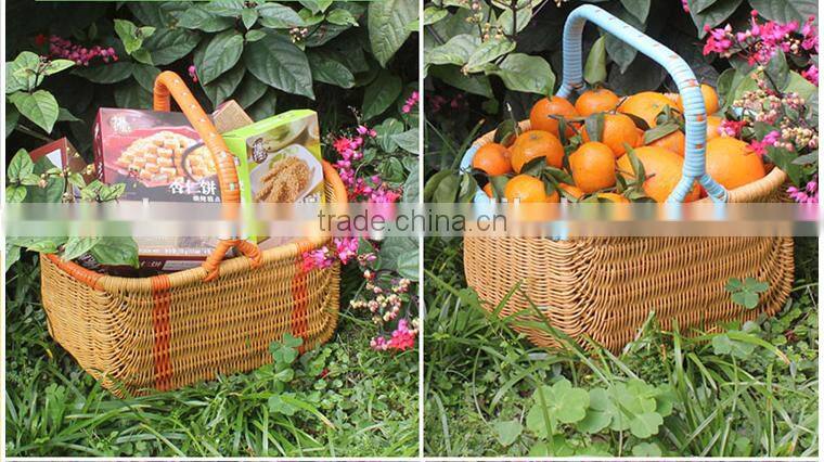 Rattan woven fruits vegetables basket