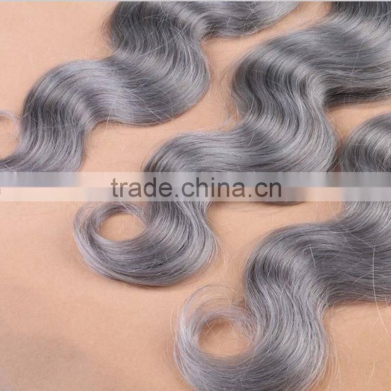 grey and black ombre hair extensions laser hair removal machine 100% Peruvian hair