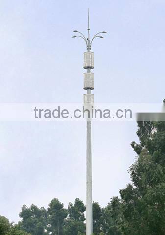 High security & reliability embellished communication tower pole