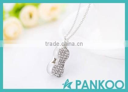 Top quality Fashionable Double Pearl Peanut Necklace Pendant 925 Sterling Silver