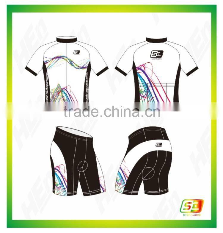 Customed Top-flight plain cycling jersey Sublimation Printing wear for team