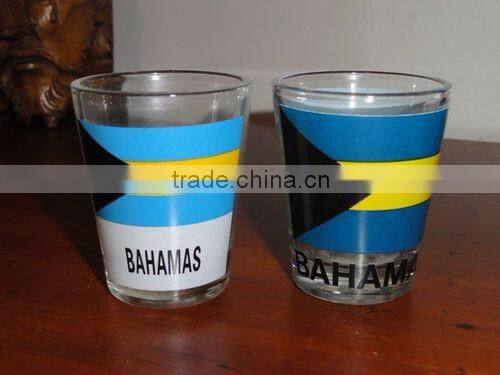 1.5oz cheap price bahamas flag shot glass souvenirs