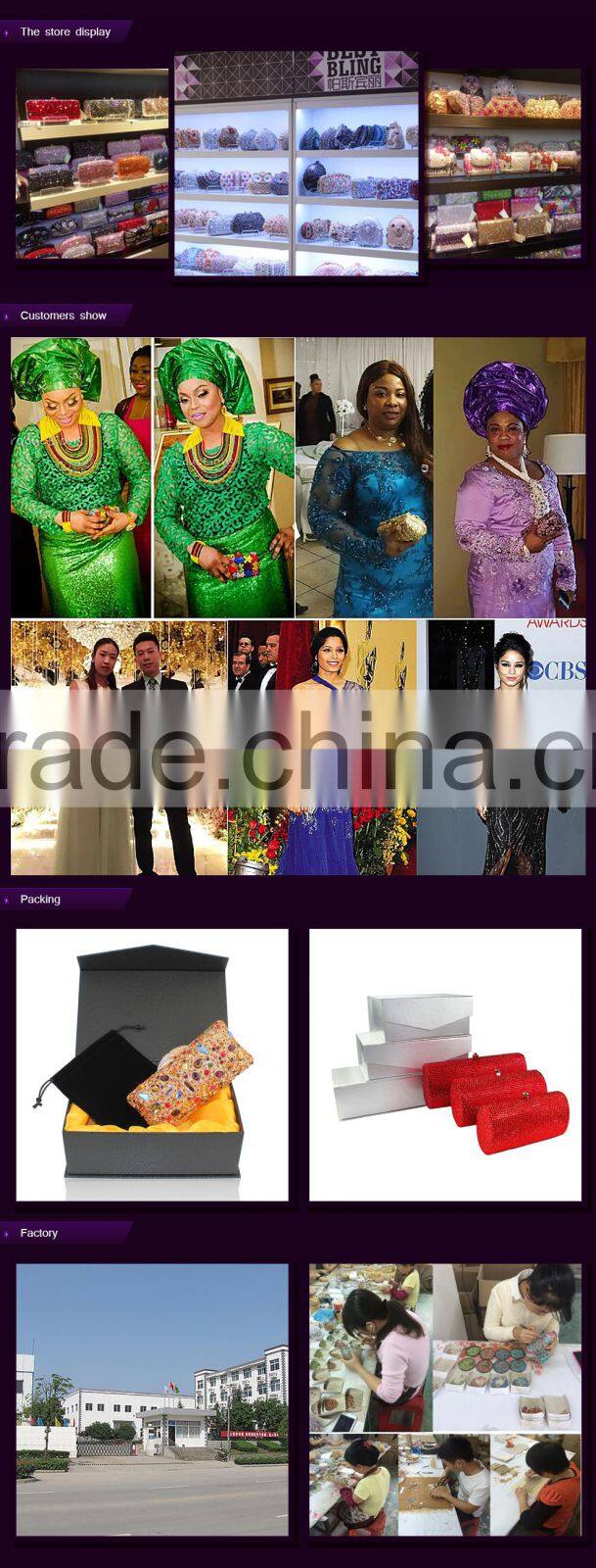 gold crystal rhinestone elegant wedding diamante ladies clutch evening bag (88161A-GG)