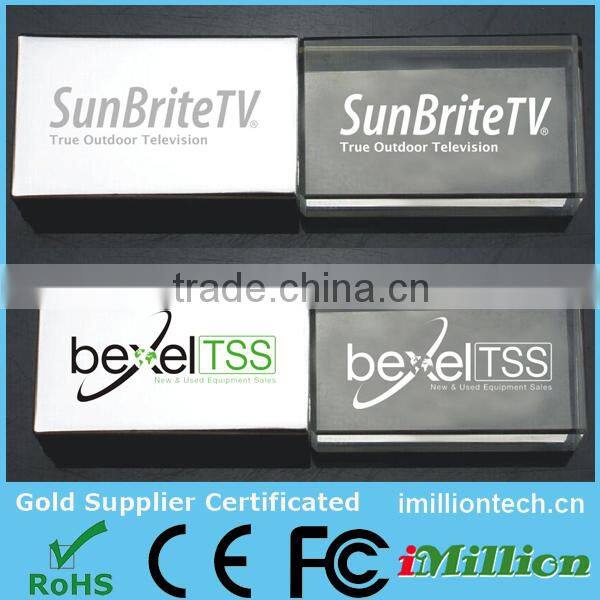 Promotional Colorful Crystal USB 32gb Pen Flash Drive 3.0 With logo Print Made in China