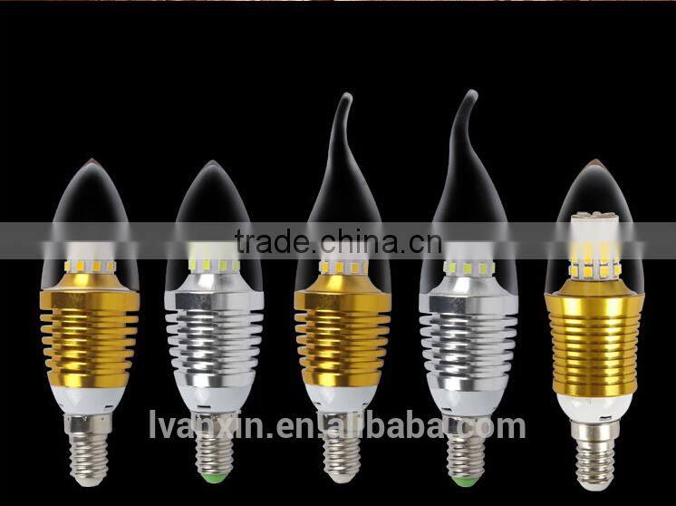 ultra bright chandelier candle lamp with tail 12w-24w indoor led candle bulb candle light