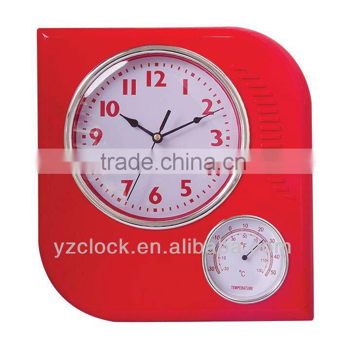 2014 YINGZI NEW CLOCKS Weather Station Plastic Wall Clock With Temperature YZ-8984A