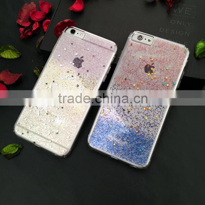 luxury Contrast color Flash powder pc shell cover for iphone