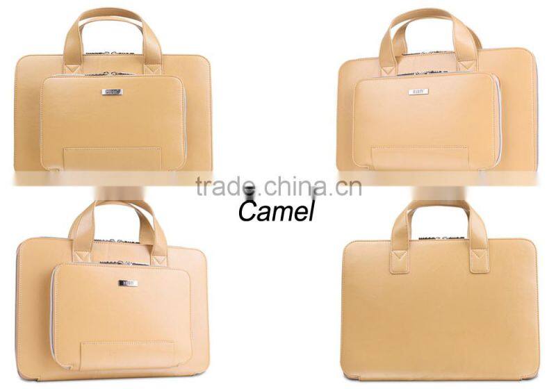 BUBM 2016 Portable Bag For Macbook Air 12 PU Leather Case Bag For Apple For Macbook 12" coffee color