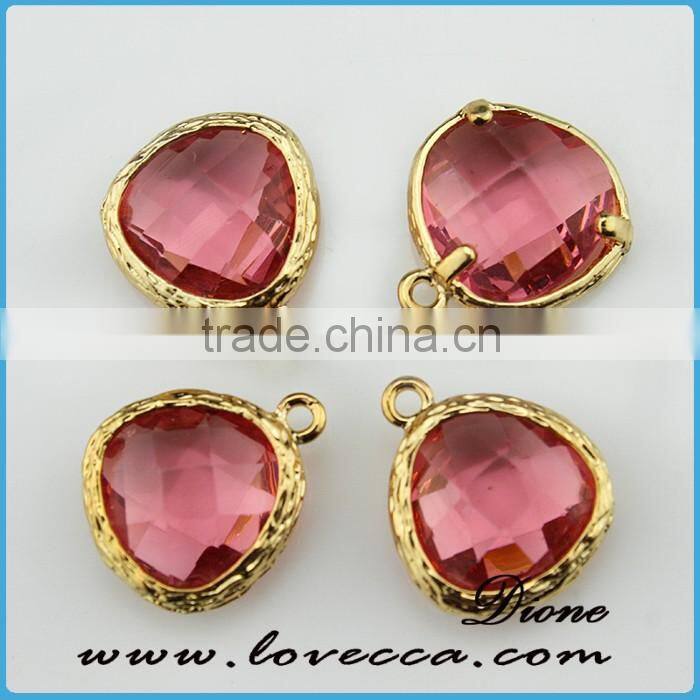 2016 Tear Drop Pink Clear Crystal Stone Pendant