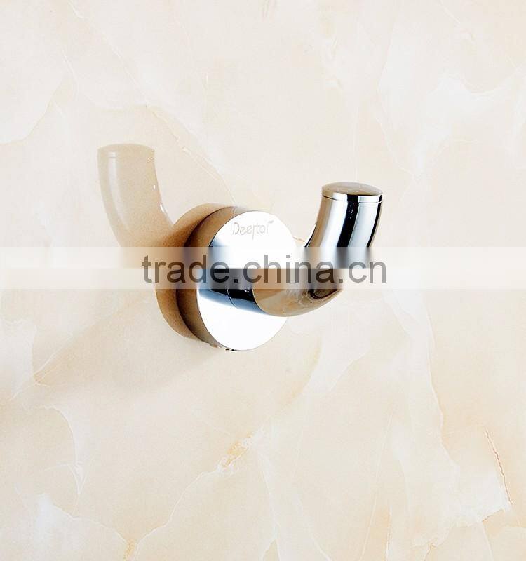 bathroom accessory with brass single robe hook for shower rail.