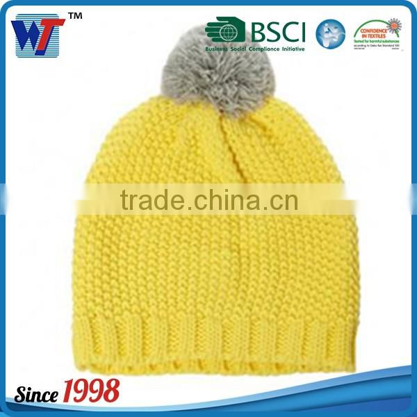 Custom Winter Mens Beanies Knitted Hat With Leather Patch Label