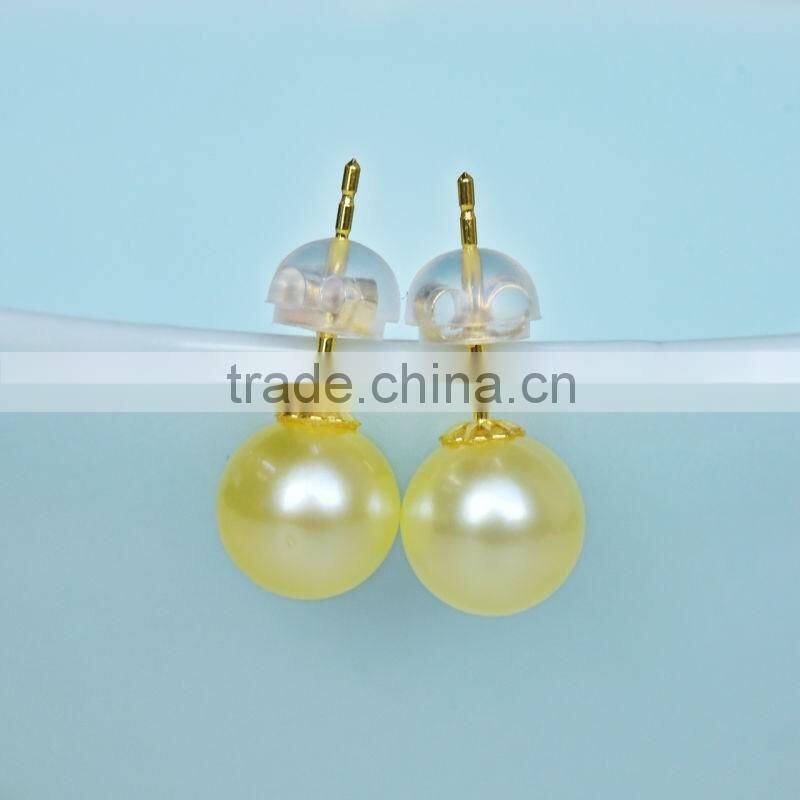 2015 fashion stud earrings, natural seawater pearl earrings