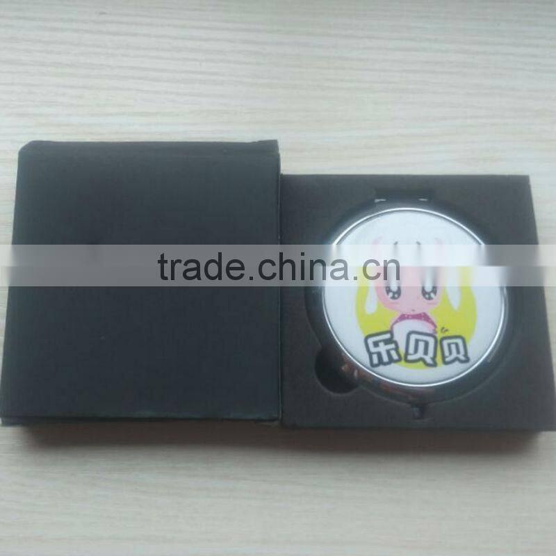 Custom Made Tin Plate Mirror / Round Tinplate Pocket Mirror With Full Color Printing/Pocket Mirror