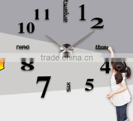 Excellent Luxury DIY 3D Wall Clock Mirror Stickers Watch!