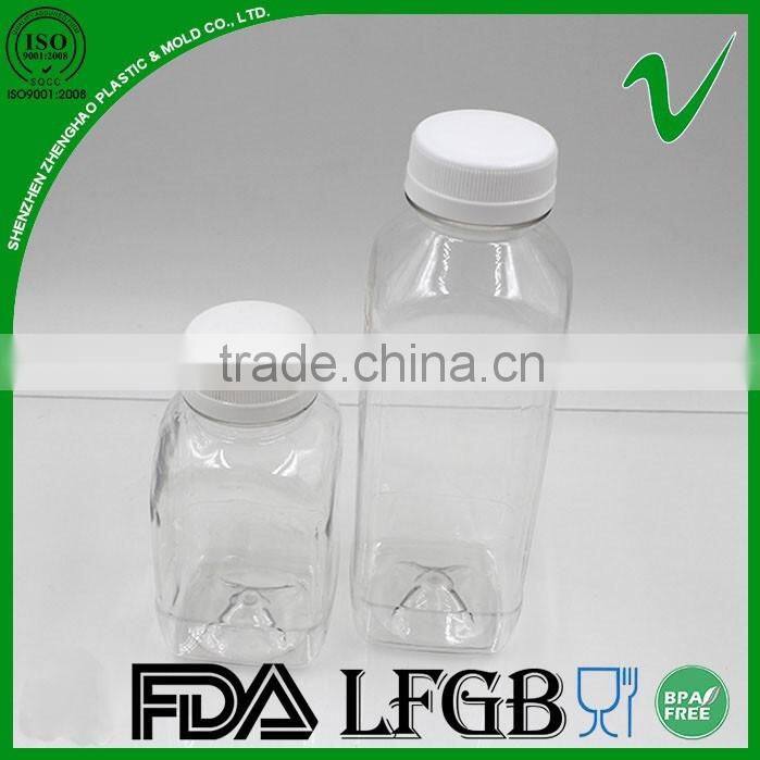 empty colod beverage clear PET fruits juice bottle with food grade