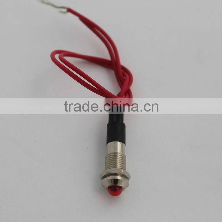 Red 8mm Metal led pilot lamp 220V panel light raised rgb led indicator light led flat panel lighting