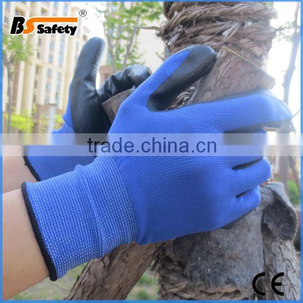 BSSAFETY safety protective cheap nitrile gloves coated working gloves