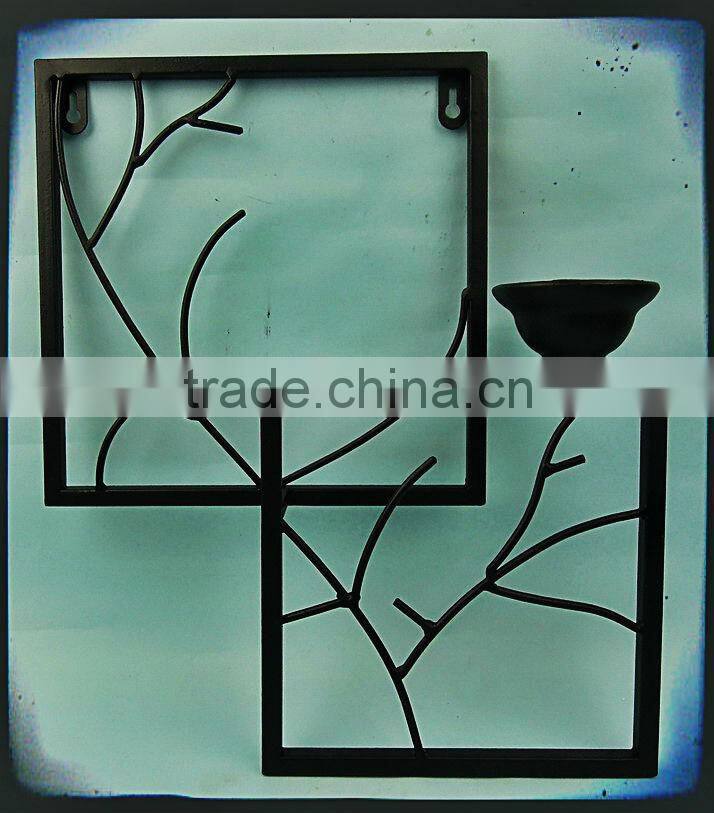 handicrafts Home decor gift cheap candleholder metal wall mounted wrought iron candle holder
