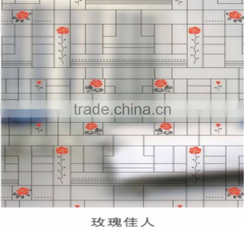 coloful decoration screen printed glass for bathroom door