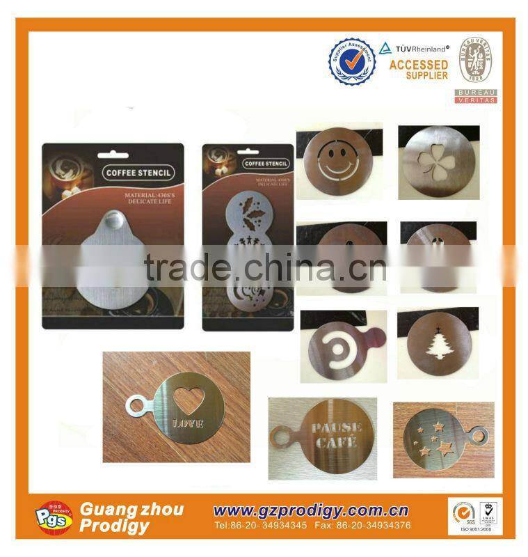 stainless steel cappuccino decorating coffee stencils set