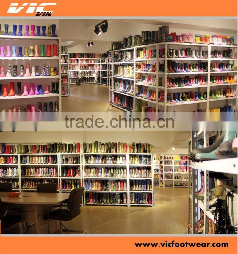 New printing peony flower vintage ladies rubber boot