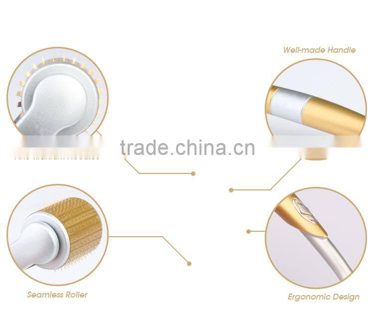 Professional manufacturer korea seamless design titanium microneedle derma roller zgts 192 with CE approved for beauty