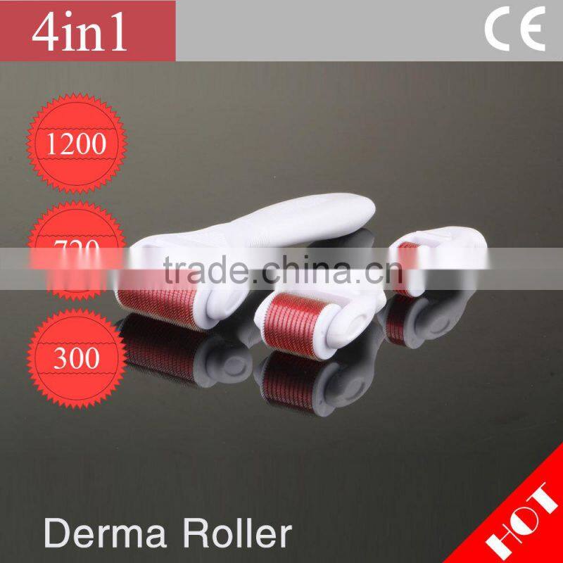 1200/720/300 Pins 4 in 1 dermaroller Titanium Micro Derma ROLLER