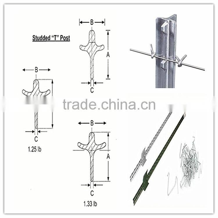 Bitumen Painted Green Color Studded T Post