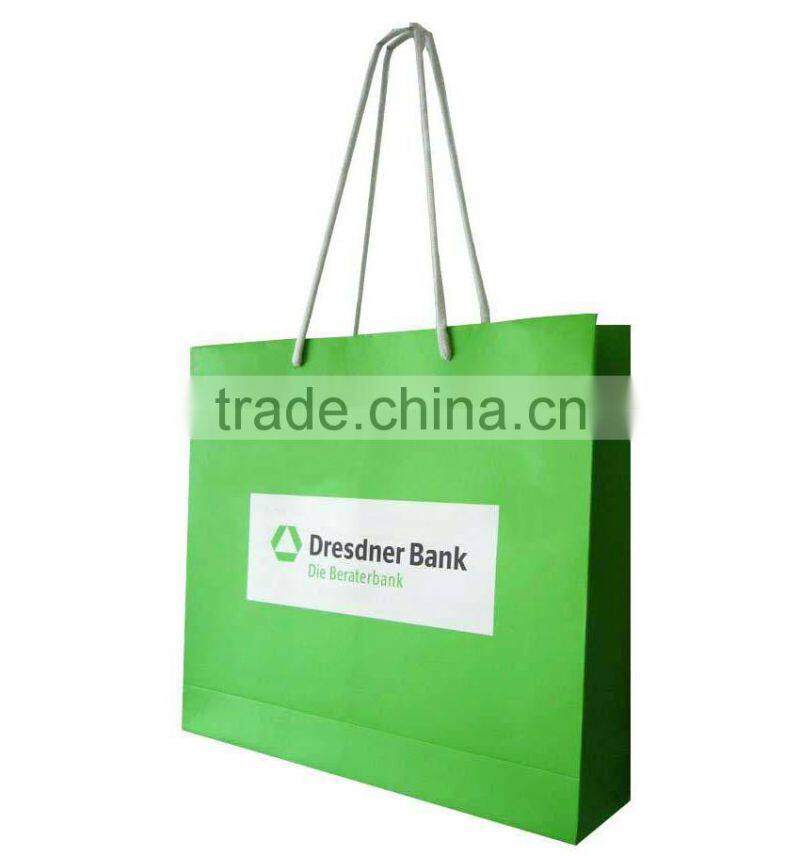 Hot sale paper shopping bag with polyester rope, custom print and design,OEM orders are welcome