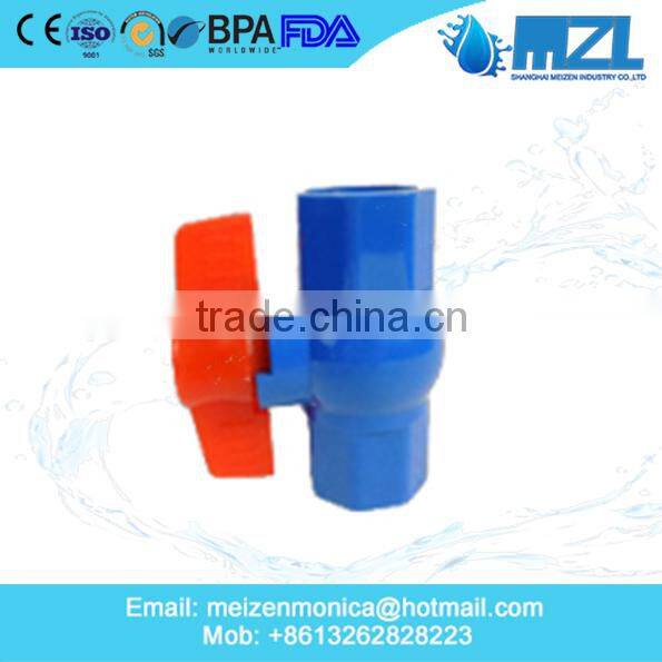MZL PVC BALL VALVE IN BLUE COLOUR HIGH GOOD QUALITY MADE IN CHINA
