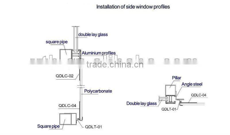 Aluminium profiles of glass greenhouse(LCBL-03)