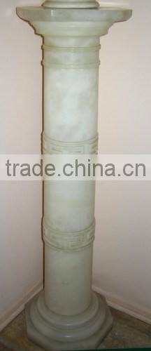 NEW ARRIVAL LIGHT GREEN ONYX COLUMNS PILLARS CARVED TOP