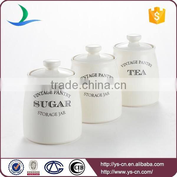 ceramic round white kitchen food canisters whplesale