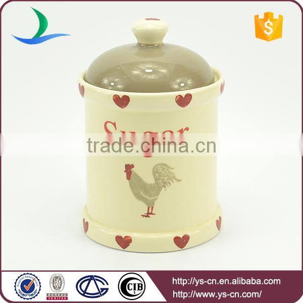 2015 ceramic cock decal tea jars ,Storage Jars factory