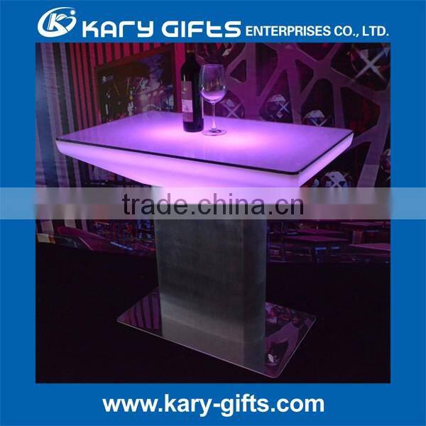plastic material led light up furniture height adjustable cocktail table