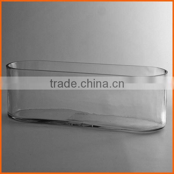 Clear decoration oval clear glass vase