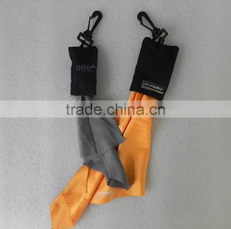 Custom logo print lens cloth keychain for promotion