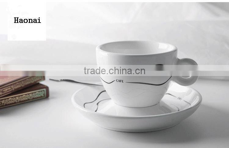 Haonai new style high quality new bone china coffee cup and saucer